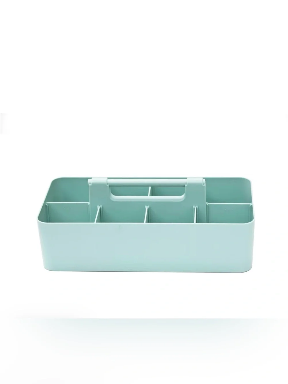 Plastic Caddy Organizer in Light Teal - Multi-Compartment Storage